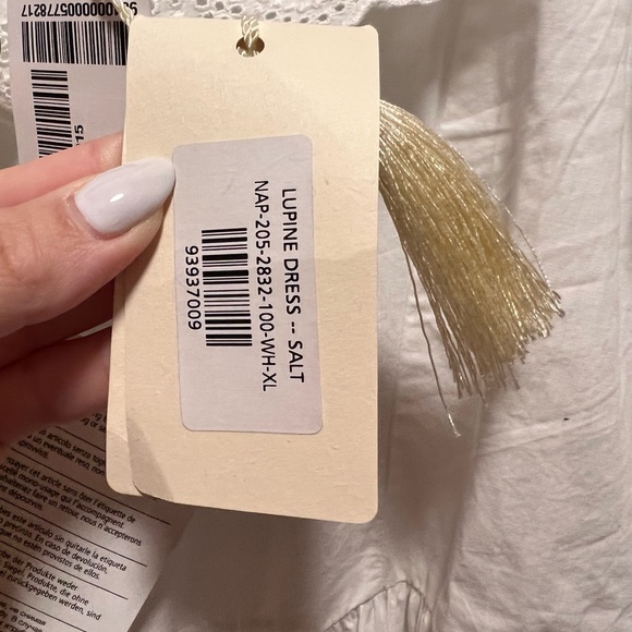 DÔEN Lupine White Ruched Tiered Maxi Sundress - Picture 11 of 16